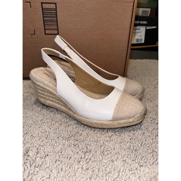 Easy Spirit Espadrille Wedge Slingback Sandal‎ Comfort Neutral Size 6.5M - Picture 1 of 7